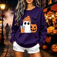 thumbnail image 4 of Sweatshirts for Women Halloween Long Sleeve Crew Neck Printed Top, 4 of 5