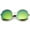 Gold / Green Mirror, variant on sunglassLA Female Oversize Wire Rimmed Temple Cutout Colored Mirror Round Sunglasses 58mm (Silver / Blue Mirror) - 58mm