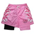 thumbnail image 4 of Pantalones cortos de rendimiento de Anime para hombre, estampado de Manga 2 en 1, pantalones cortos deportivos elásticos de compresión, secado rápido, entrenamiento de Fitness, Verano, 4 of 5