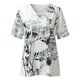 thumbnail image 4 of Moda mujer Casual manga corta cuello en V Sexy impreso Tops blusa con cordón camiseta Fridja ghk5376, 4 of 5