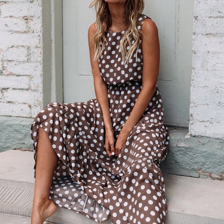Sjldqy Womens Casual Maxi Dress Sexy Sleeveless Dresses for Women Loose Bohemia Floral Graphic 2026 Elegant Classy Summer Beach Dresses for Lady,