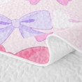 thumbnail image 5 of Erosebridal Pink Purple Multicolor Bow Twin Quilt Set for Girls, Colorful Ribbon Twin Coverlet Set, 2 Pieces, 5 of 7