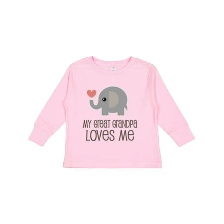 

Inktastic Great Grandpa Loves Me Boys or Girls Long Sleeve Toddler T-Shirt