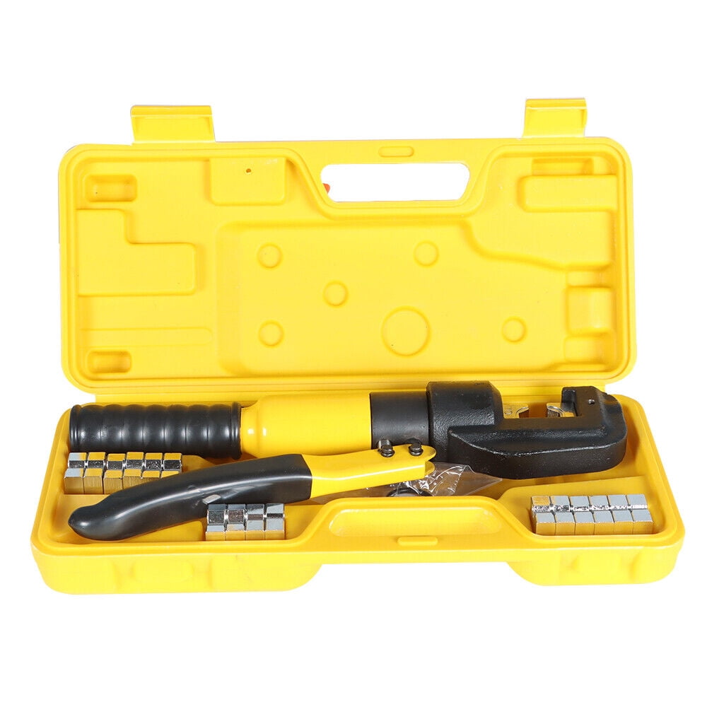 5 Ton Hydraulic Crimper Crimping Tool W/ 9 Dies Wire Battery Cable Lug