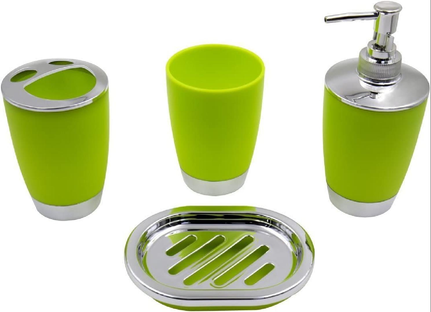 Bath Countertop Accessory Set, Soap Dispenser Pump, Toothbrush Holder