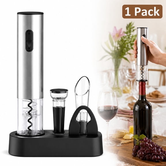 Electric Wine Bottle Opener Set, Rechargeable Cordless Automatic Corkscrew Opener for Wine Lovers, Effortless Bottle Opening Tool Gift