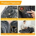 thumbnail image 5 of Hyindoor 59"x33" Electric Heated Blanket Portable USB Washable Heating Shawl Scarf with Zipper for Indoor Outdoor ,Dark Grey（without battery）, 5 of 8