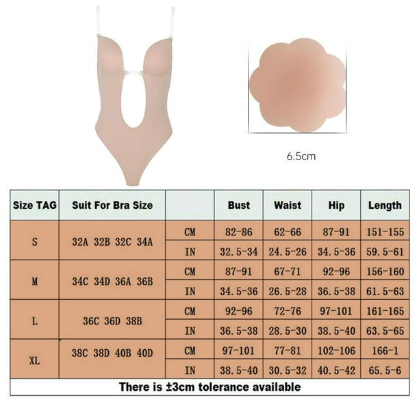 Women's Body Shapewear Seamless U Plunge Bodysuit With Transparent Strap  Boob Tape Bridal Tummy Control Corset 
