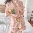 thumbnail image 1 of Sanrio-Conjunto de pijama de Hello Kitty Cinnamoroll, ropa de casa informal, cárdigan suelto, pantalones cortos de manga corta, sección delgada, Kawaii, Verano, 1 of 5