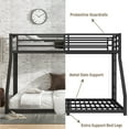 thumbnail image 5 of Bellemave Twin XL Over Queen Size Metal Bunk Bed Heavy-Duty Bunk Bed Frame with 2 Ladders and Guardrails Twin XL Over Queen Bunk Beds for Adults, Teens, Kids, Black, 5 of 10