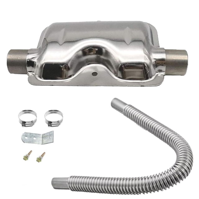 Riwesomey Tubo de escape de calentador de aire de estacionamiento funcional con silenciador manguera de ventilación de efectiva tubo de escape de Automoción decorativa y accesorios No.2
