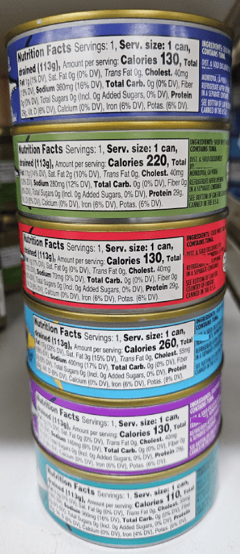 Trader Joe's Solid White Albacore Tuna, Solid Light Yellowfin Tuna, Chunk Light Skipjack Tuna 4.5oz 128g (6 Cans)