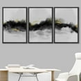 thumbnail image 2 of IDEA4WALL Framed Canvas Print Wall Art Set Black & White Watercolor Paint Strokes Abstract Shapes Modern Art Decorative Landscape Rustic for Living Room, Bedroom, Office - 16"x24"x3 Black, 2 of 5