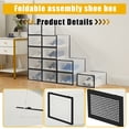 thumbnail image 2 of Garvee 12 Pack Clear Plastic Foldable Shoe Boxes, Stackable Shoe Storage Organizers with Lids for Closet, Entryway and Bedroom, Black, 2 of 8