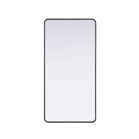 Elegant Decor Contour Metal Rectangle Mirror 30x60 in Black
