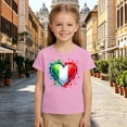 thumbnail image 4 of GPOECD T-Shirts pour Tout-Petits Enfants Mode Décontractée Manches Courtes avec Imprimé Italie Col Rond Haut pour Garçons Filles Hauts Décontractés 1-13 Ans 02_Pink,3-4 Ans, 4 of 6