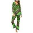 thumbnail image 2 of Ensembles de Pyjama pour Femmes 2 Pcs, Ensemble de Pyjama Décontracté Uni pour Dames avec Haut et Pantalon, 2 of 5