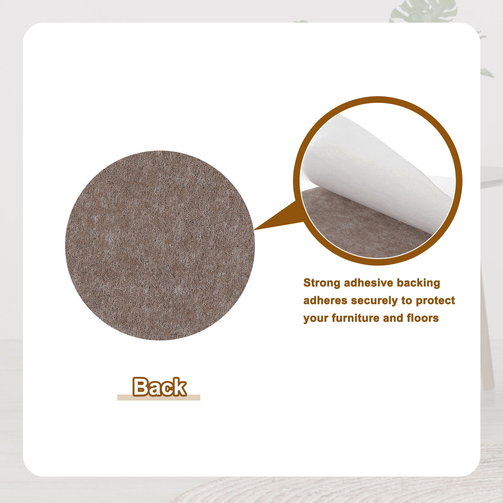 Round Felt Furniture Pads, 20Pack 6" Dia x 0.12" Thick Adhesive Backed Felt Non-slip Anti-scratch Felt Pads Chair Leg Protectors for Protecting Hardwood Floor, Brown
