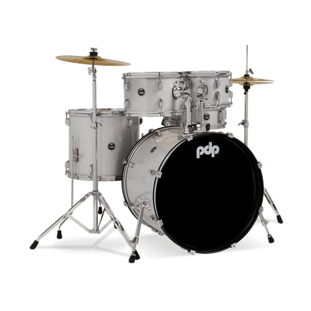 PDP Center Stage 5-Piece Drum Set with Hardware and Cymbals (Diamond White Sparkle)