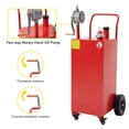 thumbnail image 4 of Accreate 40 Gallon Gas Caddy, Portable Fuel Storage Tank with Transfer Pump and Wheels, Gas Fuel Tank Container Caddy with 8ft Long Hose, Diesel Fuel Container for Cars Boats ATVs, Red, 4 of 7