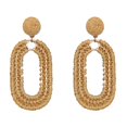 thumbnail image 1 of Aros SELFWIMG de Rafia Ovalados Boho Colgantes Marrones, 1 of 7