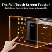 WHALLULTRA 4 Slice Touchscreen Toaster, Stainless Steel, 6 Bread Modes & 6 Shade Settings, Extra Wide Slots, Silver