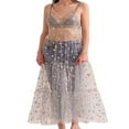 thumbnail image 1 of Jupe en Maille Transparente Taille Haute pour Femmes, Tenue de Plage, Jupe Maxi Plissée, 1 of 5
