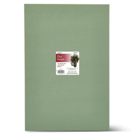 FloraCraft Floral Dry Foam Block 1.8 inch x 11.8 inch x 17.8 inch Green