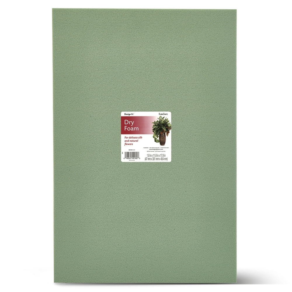 FloraCraft Floral Dry Foam Block 1.8 inch x 11.8 inch x 17.8 inch Green