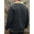 thumbnail image 2 of Men's Winter Trucker Jacket Thick Thermal Cotton Warm Fleece Lined Coat with Flap Pockets, 2 of 8