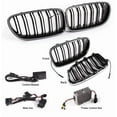 thumbnail image 5 of Pair Gloss Black Car Led Light Front Grille Replace Trim for BMW 5 F10 2010-2016, 5 of 16