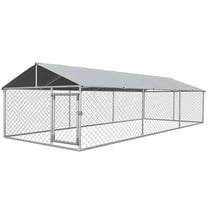 YYAo Doghouse, Puppy Shelter,Outdoor Dog Kennel for Large-Sized Dogs with Waterproof UV Resistant Roof, Silver