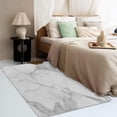 thumbnail image 4 of White Gray Marble Rug, Abstract Marble Area Rug 4x6, Modern Marble Decor Rugs for Bedroom, Rugs Low Pile Washable Stain Resistant Easy Clean for Dining Room, Living Room Soft Carpet Decor ZX&-205, 4 of 7