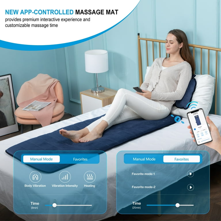 Comfier Massage Pad, Full Body Massage Mat with APP Control, Vibrating Back Massager Heating Pad for Pain Relief - Walmart.com Comfier Massage Pad, Full Body Massage Mat with APP Control, Vibrating Back Massager Heating Pad for Pain Relief - Walmart.com