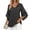 Black, variant on yillto Women 3/4 Sleeve Blouse Striped Baggy Tops V Neck Business Casual Tunic Shirts Summer Dressy Top