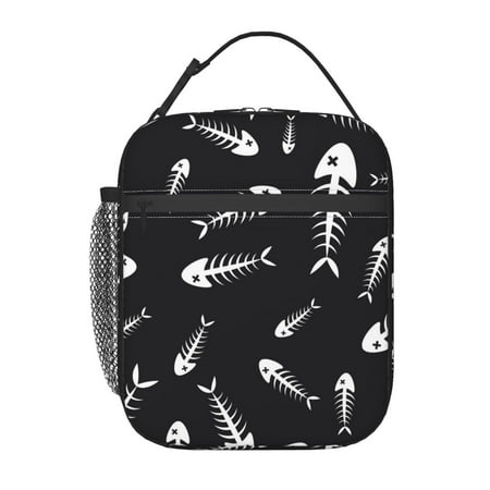 

Lunch Bag For Women And Men Insulated Portable Lunch Box For School Student Teens Bento Box Office Picnic Travel Cooler Bag Dead Fish Skeletons