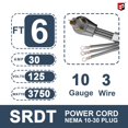 thumbnail image 2 of Cable de secado EP de 3 puntas 10/3 SRDT 30A, 6 pies con NEMA 10-30, gris, 2 of 7