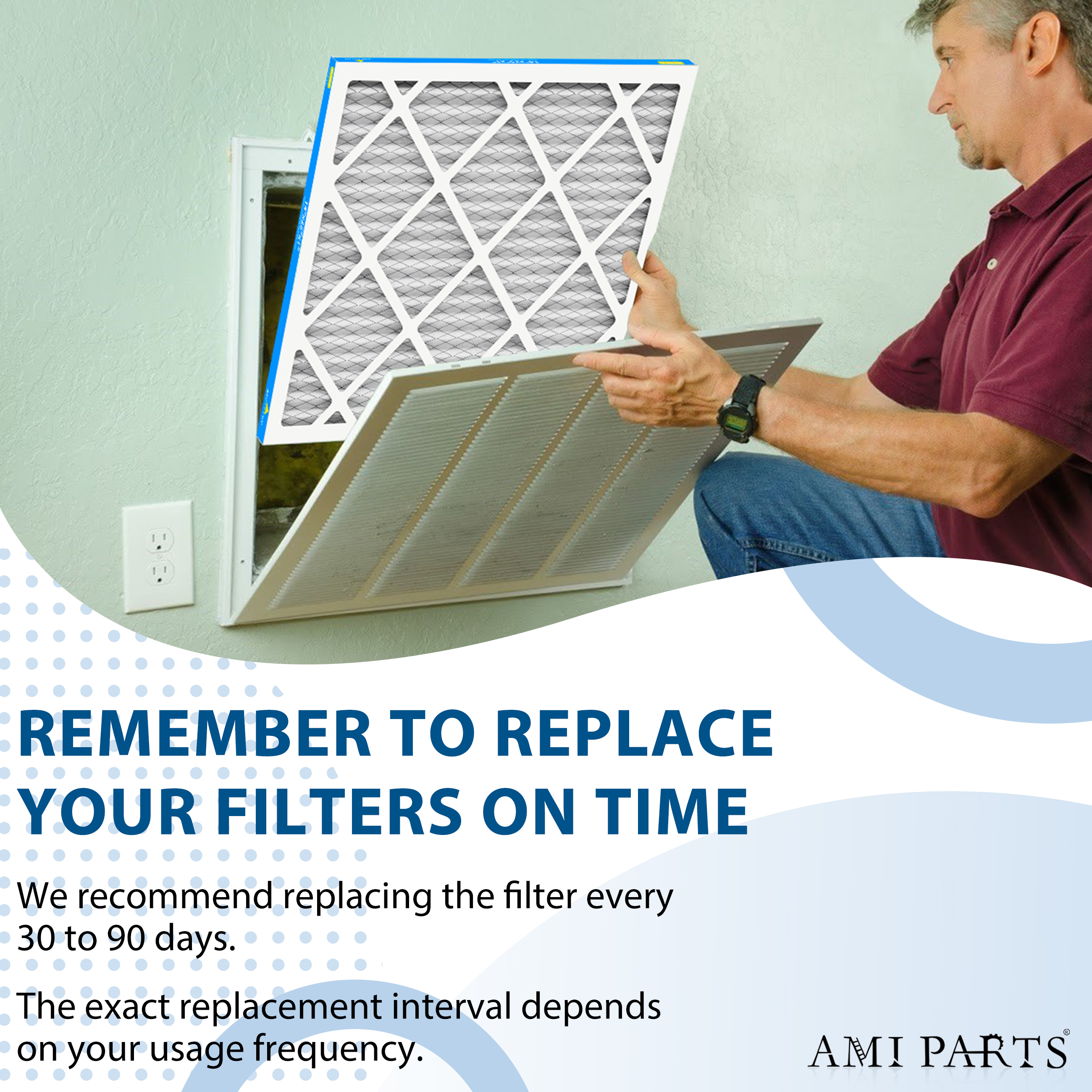 AMI PARTS 14x25x1 MERV 8 Pleated Filter,HVAC Furnace Air Filter Removes Pollen and Dust