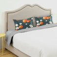 thumbnail image 3 of Yayeee Pillowcase Queen Size Set of 2 Satin Wrinkle Resistant Pillow Case, Blue Floral Oranges, 3 of 7