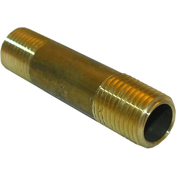 Lasco Fittings Brass Pipe Nipple - 1/4" x 2", Gold
