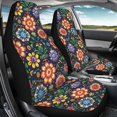 thumbnail image 4 of POLERO Easy to Clean Front Seat Cover for Van, Stretchy Elastic Vehicle Seat Covers Polyester 2 Piece, Vibrant Floral Garden, 4 of 13