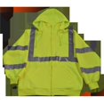 thumbnail image 1 of Petra Roc LSWS-C3-4XL Sweatshirt Ansi Class 3 with Detachable Hood & Zipper Closure, Lime Green - 4XL, 1 of 1