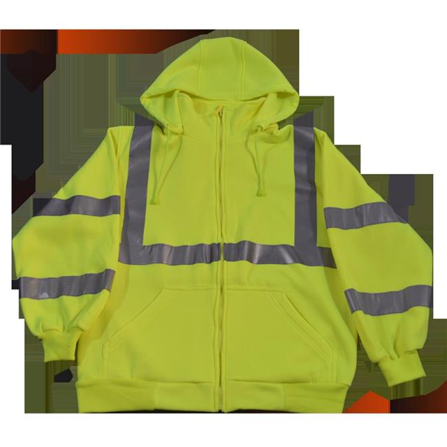 Petra Roc LSWS-C3-4XL Sweatshirt Ansi Class 3 with Detachable Hood & Zipper Closure, Lime Green - 4XL
