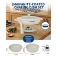 thumbnail image 3 of Garvee 6 Pack Round Chafing Dishes for Buffets, 5QT Maifanite-Coated White Chafing Dish Buffet Set with Glass Lids, Stainless Steel  Commercial Food Warmers for Parties, Wedding, Restaurant, Catering, 3 of 7