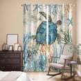 thumbnail image 3 of Kitchen Curtains 84 Inch Length 2 Panels, Ocean Turtle Grommets Window Treatment Curtain, Coastal Nautical Coral Starfish Blue Thermal Curtains Drapes for Living Room/Bathroom, 3 of 9