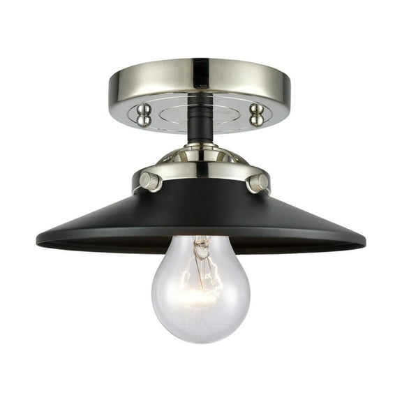 Innovations Lighting 284-1C-BPN-M6-BK Railroad 8" Wide Semi-Flush Ceiling Fixture - Black