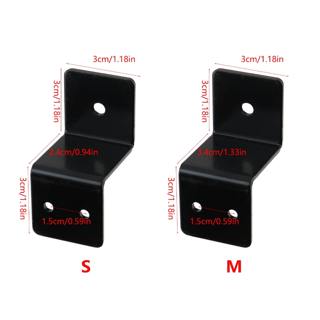 Z Shape Angles Brackets For Furniture Assembly Easy Installation Strong Steel Black Finish Modern Decors for Home