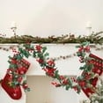thumbnail image 5 of Christmas Garland for Mantle,Christmas Holly Garland with Berries and Leaves Artificial Garland Indoor Outdoor Decoration Greenery Hanging for Holiday Decoration Mantel Table Christmas Party(Green), 5 of 6