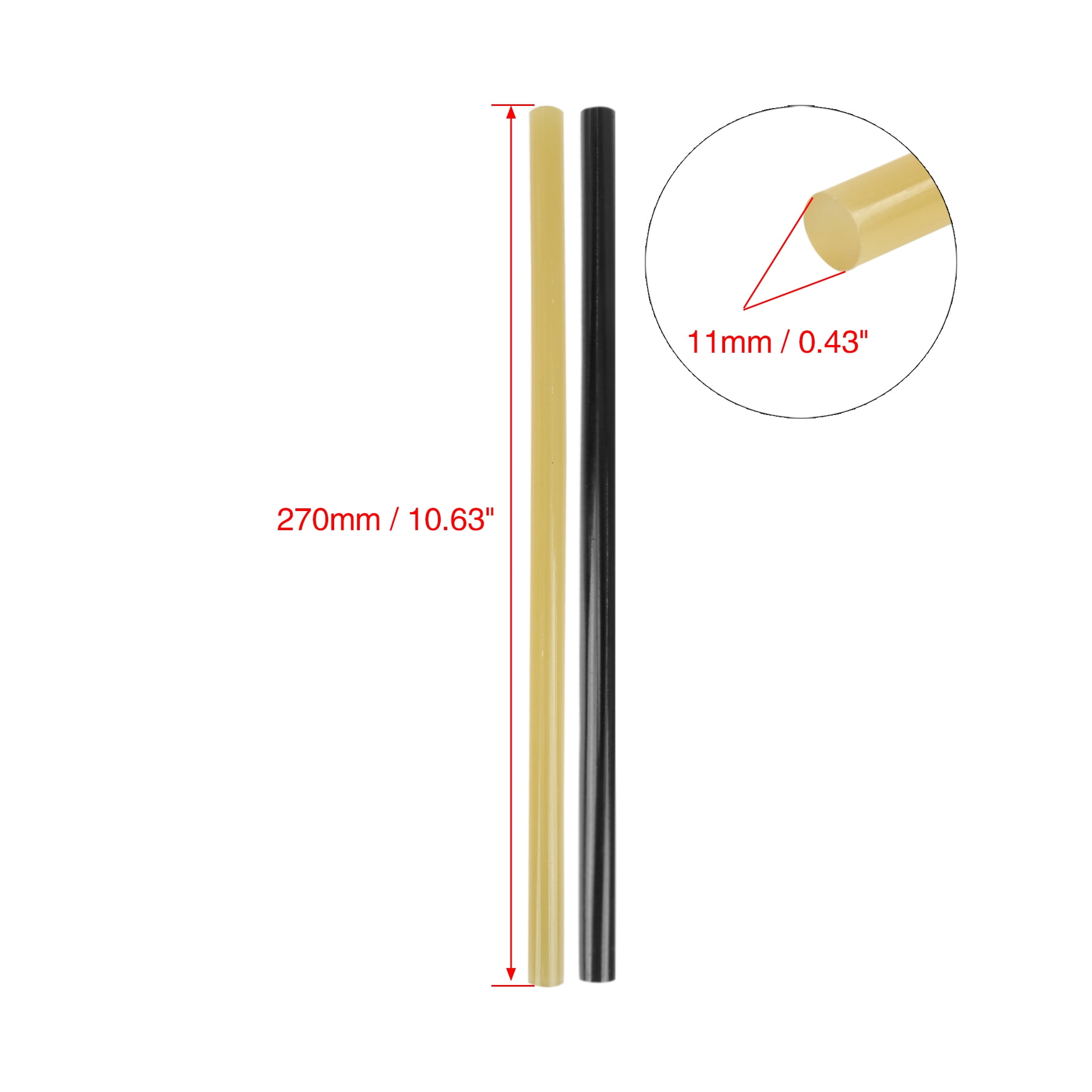 12 Pcs 11mm x 270mm Car Paintless Dent Repair Hot Melt Glue Sticks Black Yellow