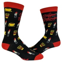 Women's Coffee Makes Me Feel Less Murdery Socks Funny Novelty Morning Cup Stab Vintage Footwear